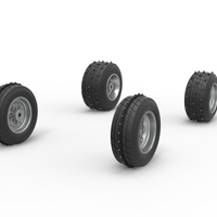 Wheel set of Ice Sprint car Scale 1:25 - Thumbnail 2