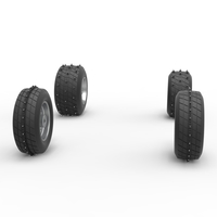 Wheel set of Ice Sprint car Scale 1:25 - Thumbnail 3