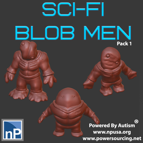 Sci-Fi Blob Men, pack 1 3D Print 559014