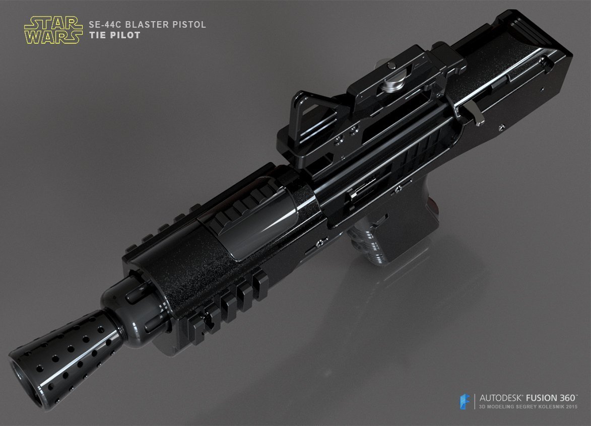 3D Printed SE-44C blaster pistol by Sergey Kolesnik