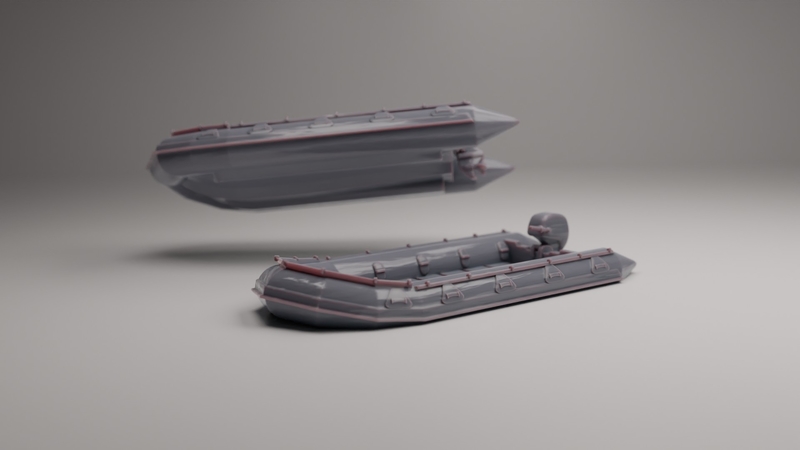 ZODIAK F470 BOAT (WATERLINE AND FULL MODEL)