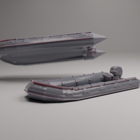 Small ZODIAK F470 BOAT (WATERLINE AND FULL MODEL) 3D Printing 559688