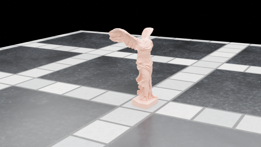 Statue Winged Victory of Samothrace Low Poly