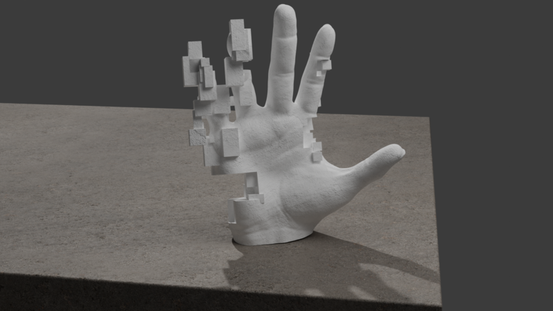 Cube Hand Sculpture 