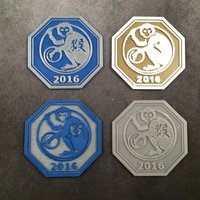 Small 2016 Year of the Monkey Medallion 3D Printing 56028