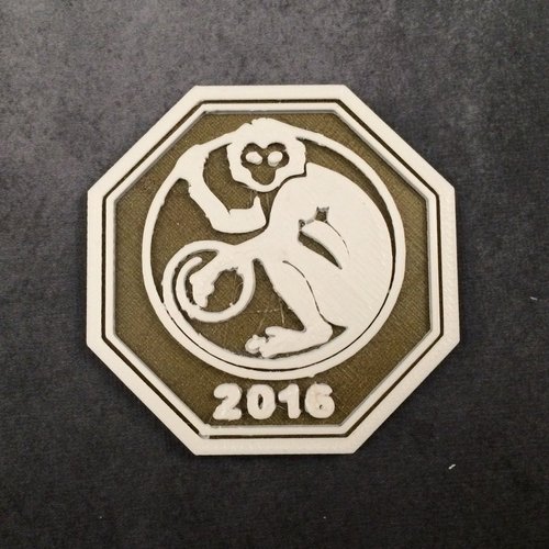 2016 Year of the Monkey Medallion 3D Print 56032