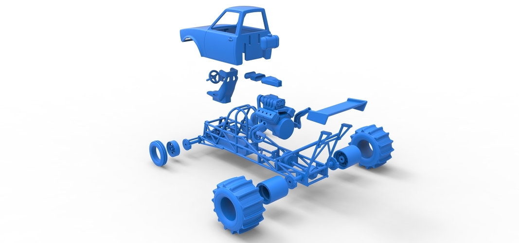 Dirt Dragster Version 2 Scale 1:25 3D Print 560327