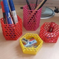 Set of 4 Multifunctional Hexagonal Pencil holder - Thumbnail 2