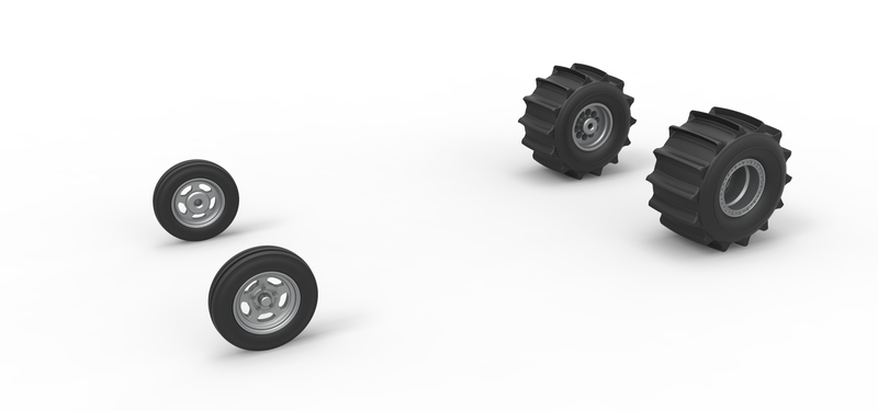 Wheel set of Dirt Dragster Scale 1:25