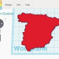 Small Spain Outline 3D Printing 56084