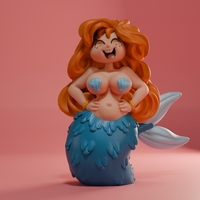 Busty Mermaid 3D print model - Thumbnail 4