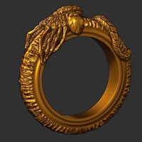 Facehugger ring 3D print model - Thumbnail 2