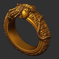 Facehugger ring 3D print model - Thumbnail 3