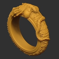 Facehugger ring 3D print model - Thumbnail 6