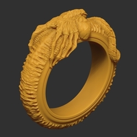Facehugger ring 3D print model - Thumbnail 8