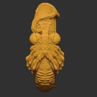 Facehugger ring 3D print model - Thumbnail 10