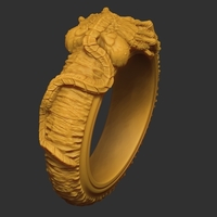 Facehugger ring 3D print model - Thumbnail 11