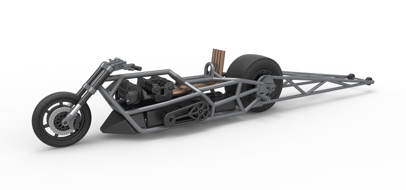 Top fuel dragster motorcycle Base 1:25