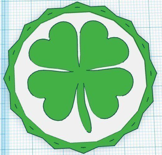 4 Leaf Clover Coin (Shamrock) 3D Print 56186