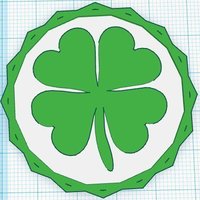 Small 4 Leaf Clover Coin (Shamrock) 3D Printing 56186