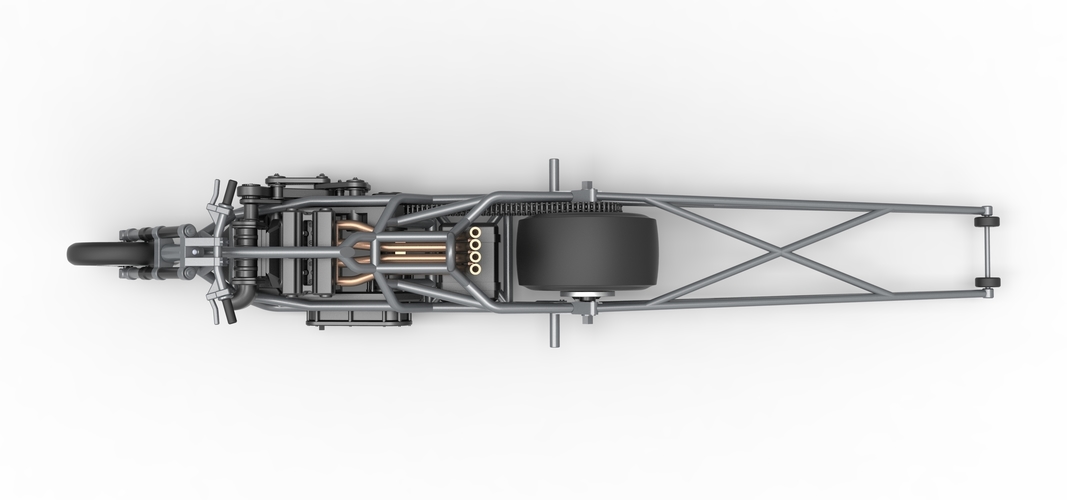 Top fuel dragster motorcycle Base 1:25 3D Print 561860