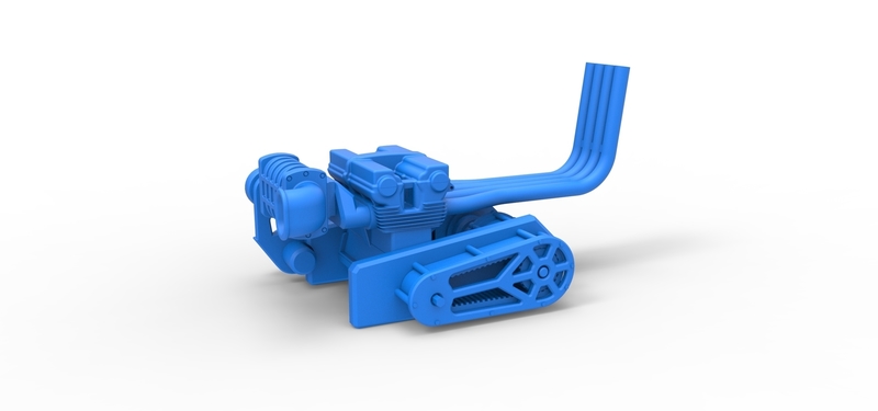 Engine of Top fuel dragster motorcycle 1:25