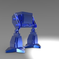 Small Low Poly Battle Robot 3D Printing 5619