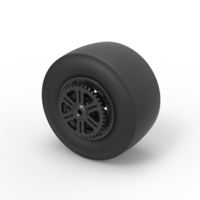 Rear wheel of Top fuel dragster motorcycle 1:25 - Thumbnail 7