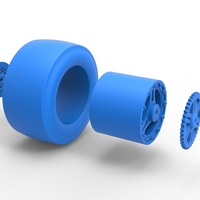 Rear wheel of Top fuel dragster motorcycle 1:25 - Thumbnail 13