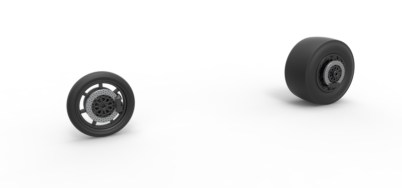 Wheel Set of Top fuel dragster motorcycle 1:25