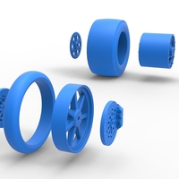 Wheel Set of Top fuel dragster motorcycle 1:25 - Thumbnail 12