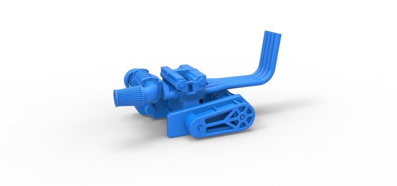 Engine of Top fuel Dirt dragster motorcycle 1:25