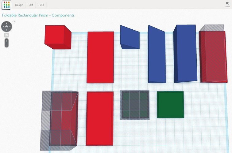 Foldable Rectangular Prism - Print Flat 3D Print 56220