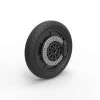 Front wheel of Top fuel Dirt dragster motorcycle 1:25 - Thumbnail 2