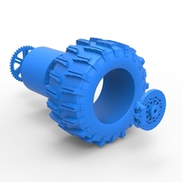 Rear wheel of Top fuel Dirt dragster motorcycle 1:25 - Thumbnail 13