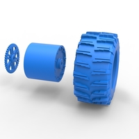 Rear wheel of Top fuel Dirt dragster motorcycle 1:25 - Thumbnail 14