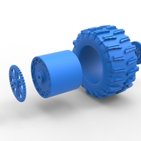 Rear wheel of Top fuel Dirt dragster motorcycle 1:25 - Thumbnail 15