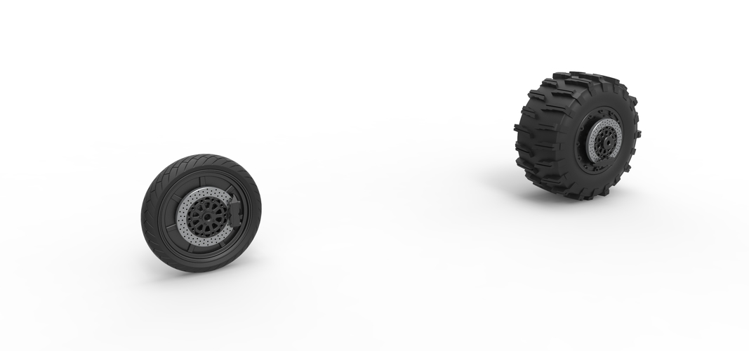 Wheel Set of Top fuel Dirt dragster motorcycle 1:25 3D Print 562245