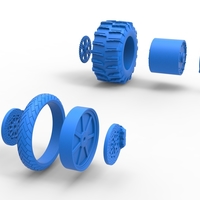 Wheel Set of Top fuel Dirt dragster motorcycle 1:25 - Thumbnail 12