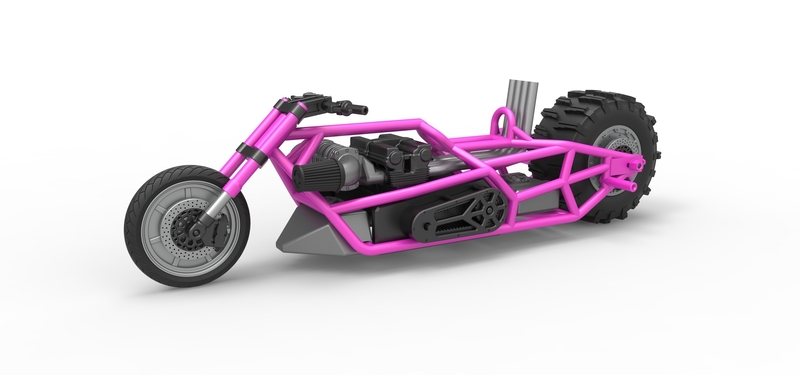 Top fuel Dirt dragster motorcycle Base 1:25