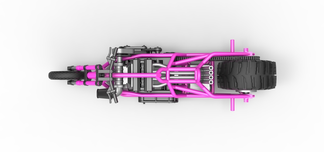 Top fuel Dirt dragster motorcycle Base 1:25 3D Print 562289