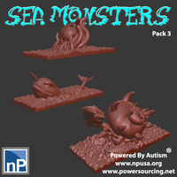 Small Mini Sea Monsters, pack 3 3D Printing 562528