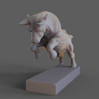 Angry bull 3D print model - Thumbnail 4