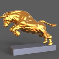 Angry bull 3D print model - Thumbnail 5
