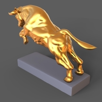 Angry bull 3D print model - Thumbnail 7