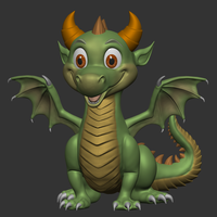 Printable Dragon 3D Model  - Thumbnail 3