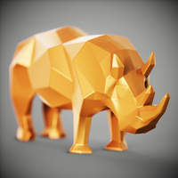 Rinoceronte  poligonal low poly Rhinoceros polygonal low poly  - Thumbnail 1