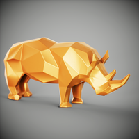Rinoceronte  poligonal low poly Rhinoceros polygonal low poly  - Thumbnail 2