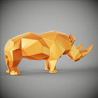 Rinoceronte  poligonal low poly Rhinoceros polygonal low poly  - Thumbnail 3