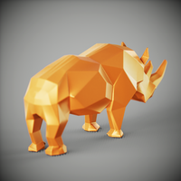 Rinoceronte  poligonal low poly Rhinoceros polygonal low poly  - Thumbnail 4
